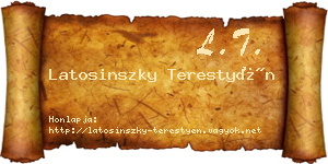 Latosinszky Terestyén névjegykártya
